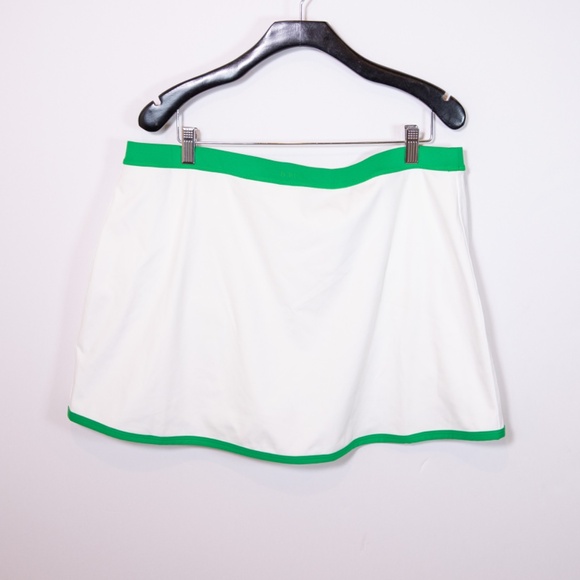 NEW J. Crew Cloudstretch Wrap Mini Built In Shorts Tennis Skirt White Green XL - Picture 4 of 4